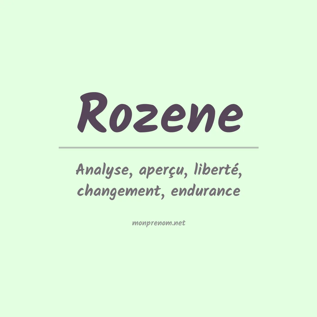Prénom Rozene