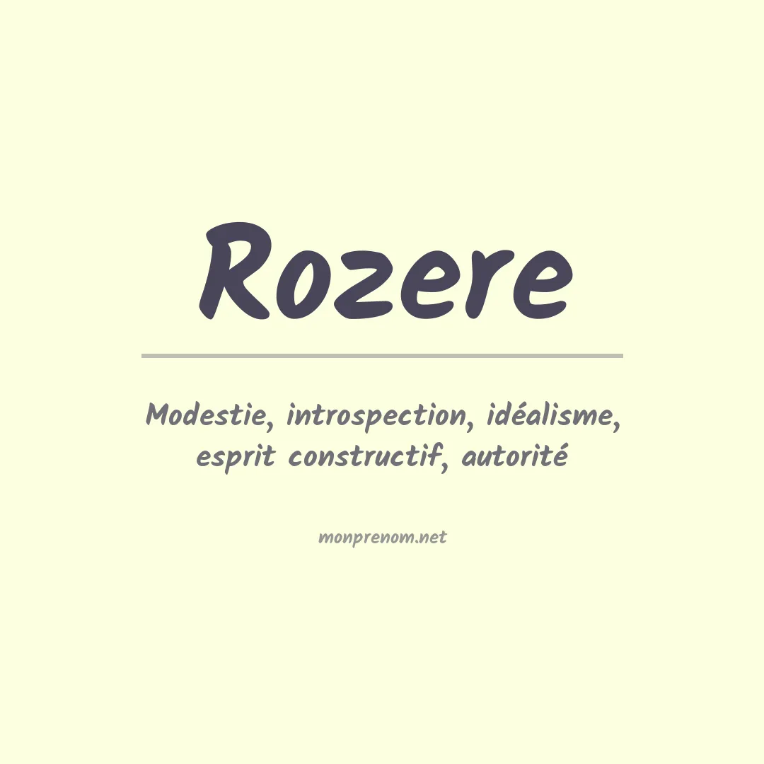 Signification du prénom Rozere