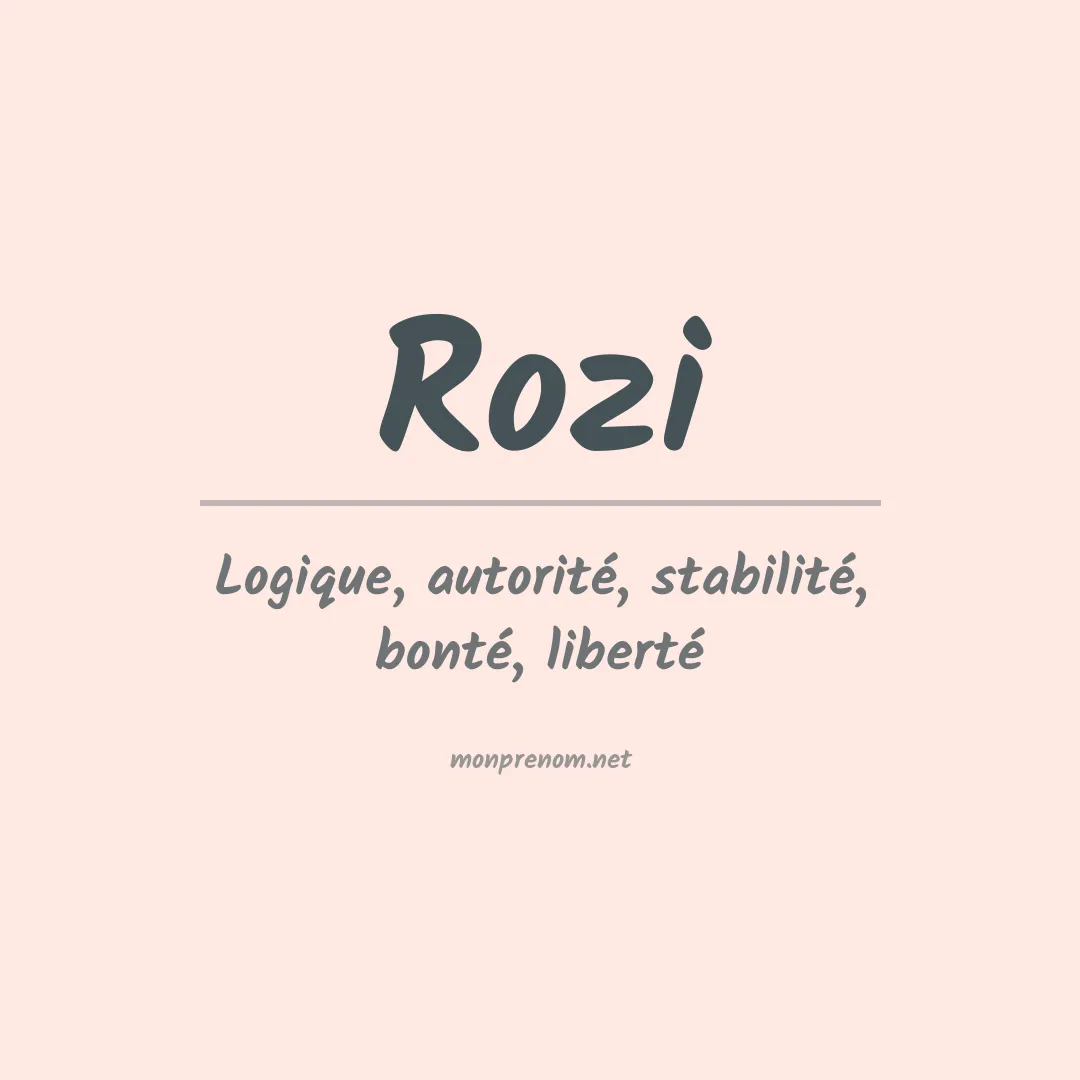 Signification du prénom Rozi
