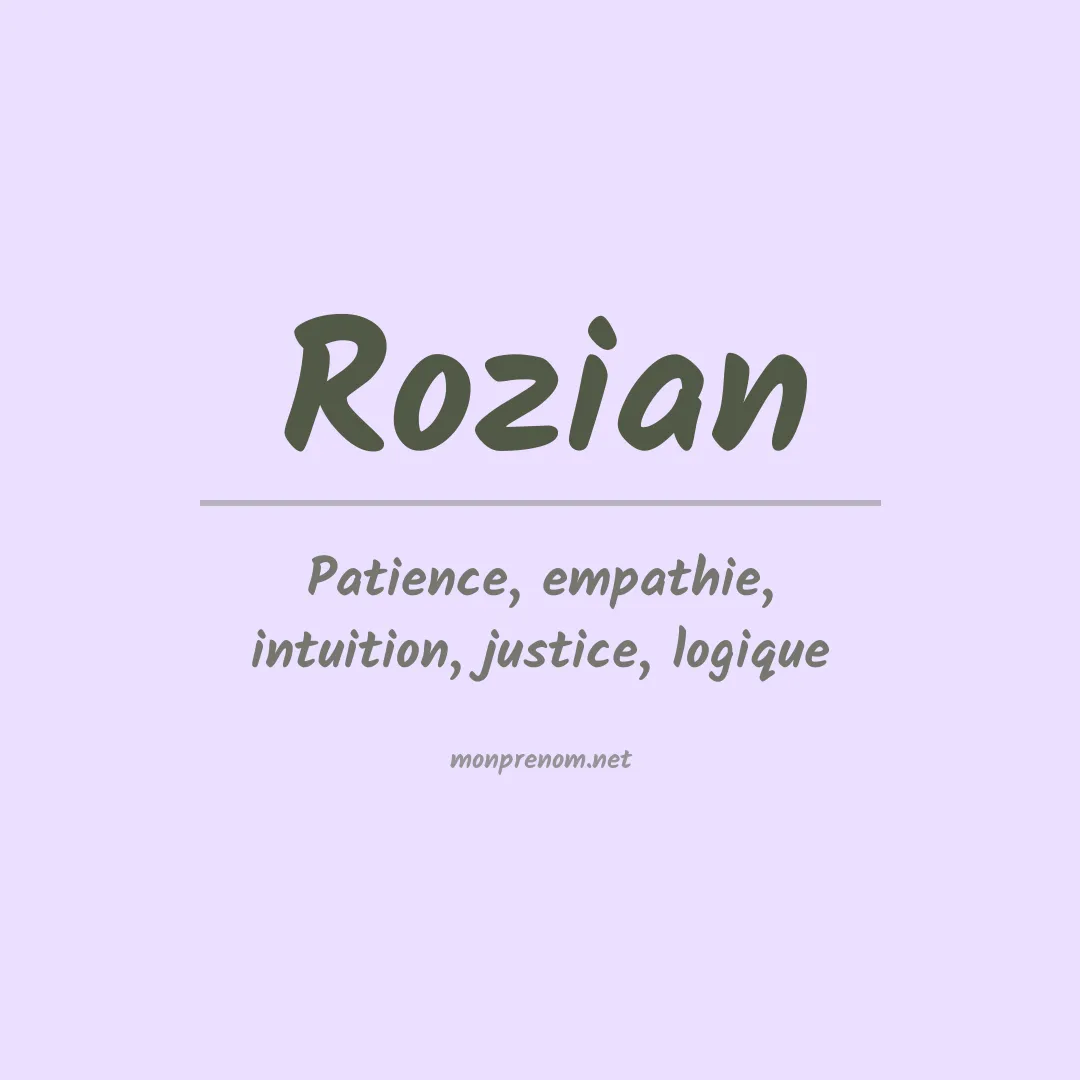Signification du prénom Rozian