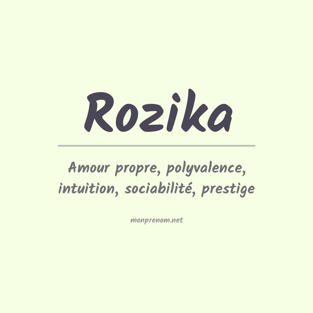 Signification du prénom Rozika