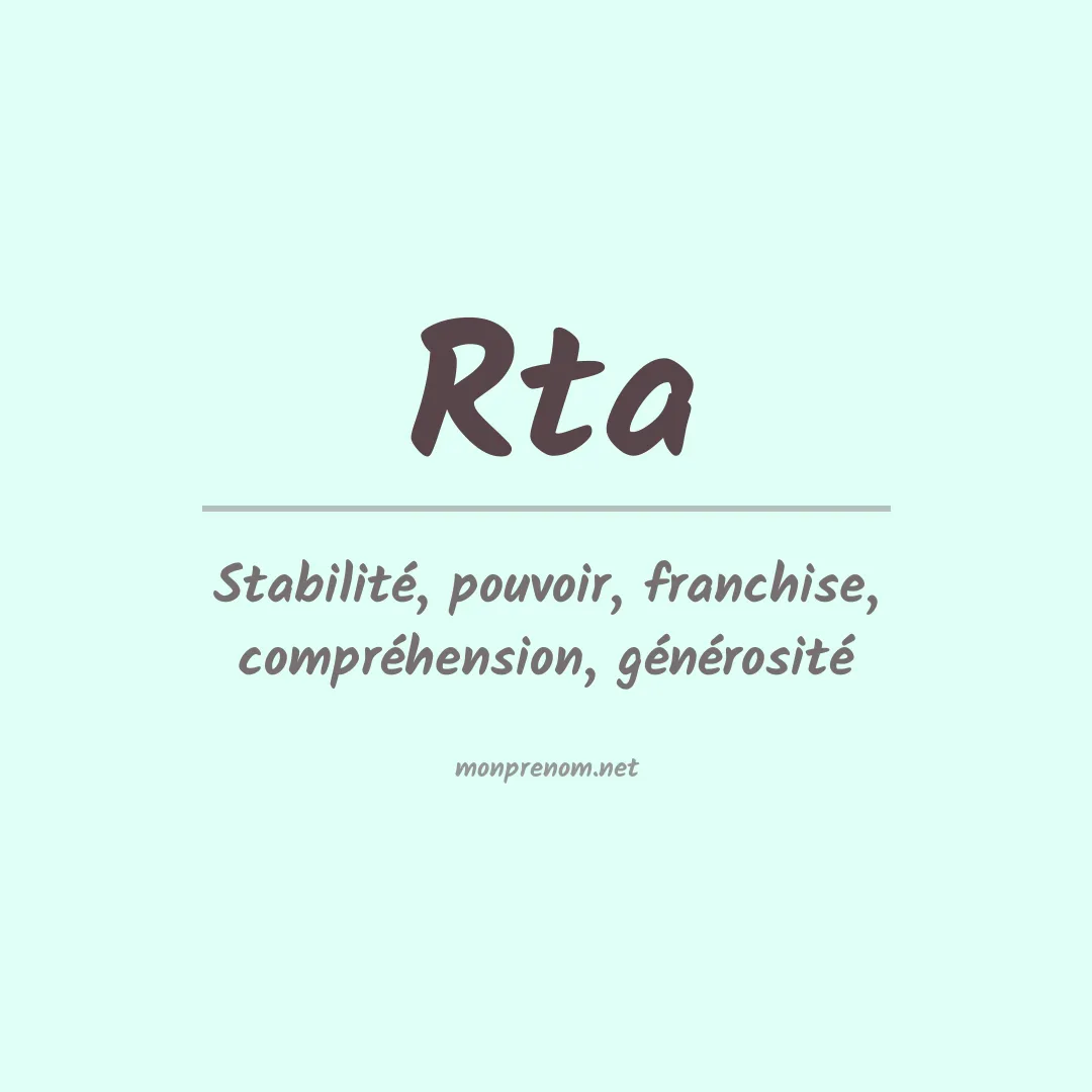 Signification du prénom Rta