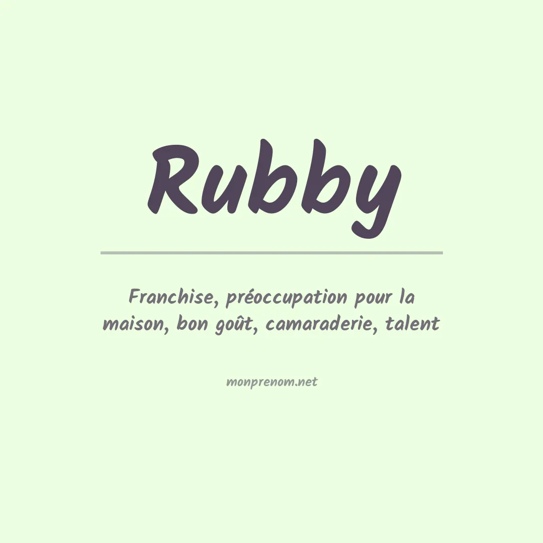 Signification du prénom Rubby
