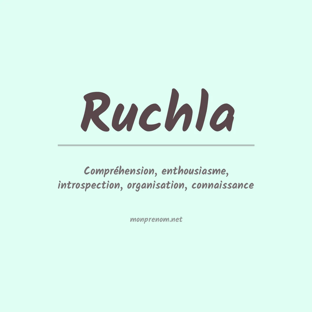 Signification du prénom Ruchla