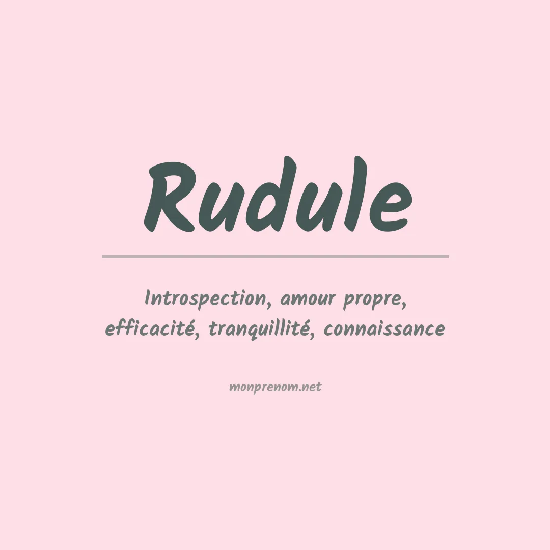 Signification du prénom Rudule