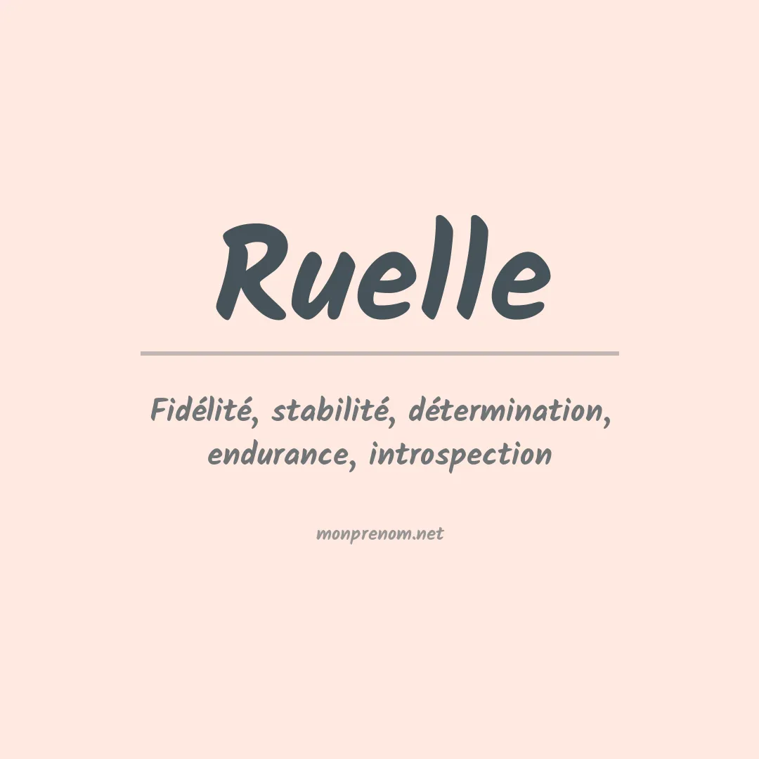 Prénom Ruelle
