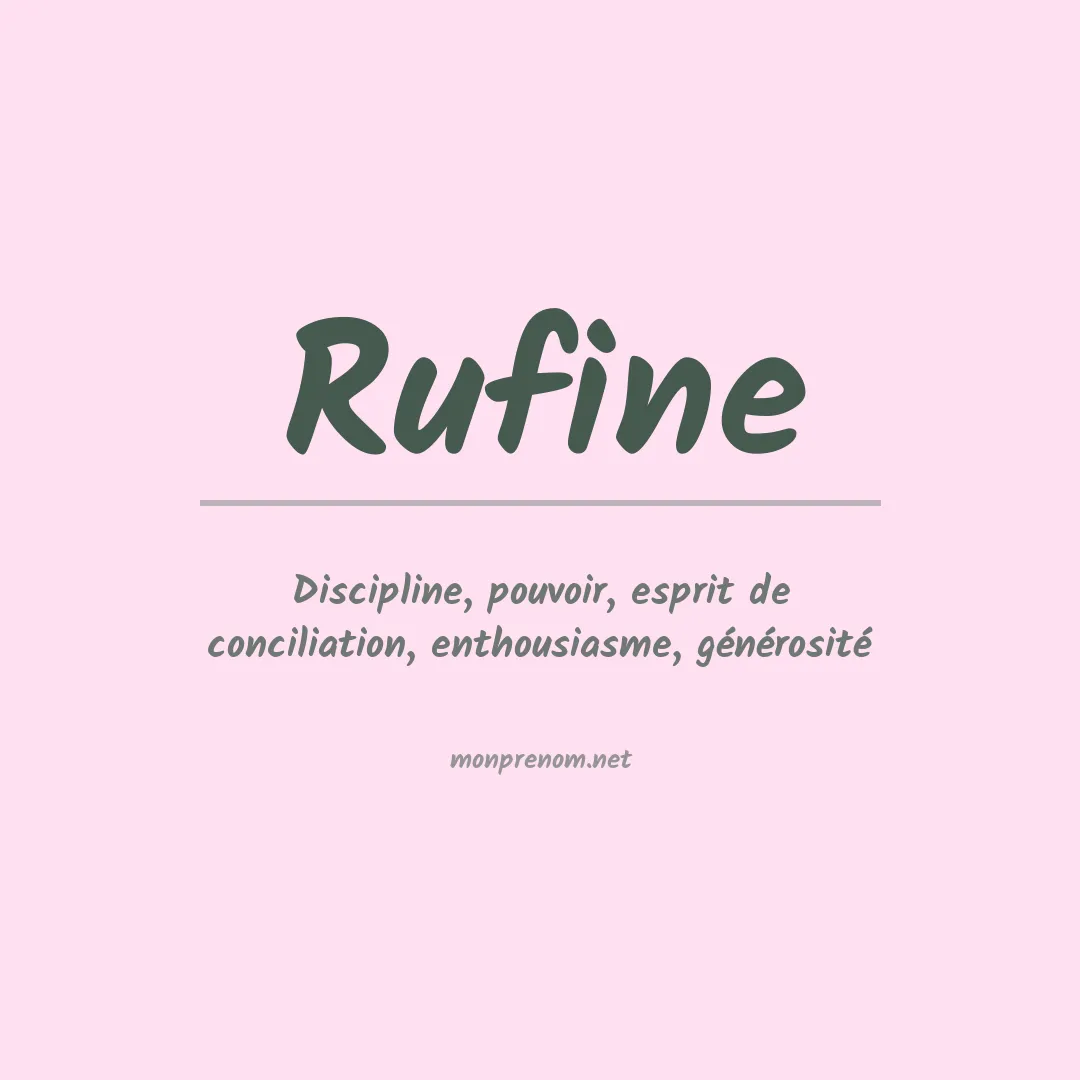 Signification du prénom Rufine