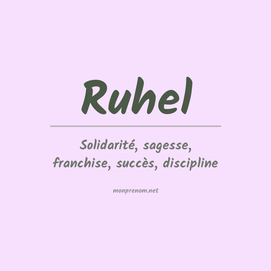 Signification du prénom Ruhel