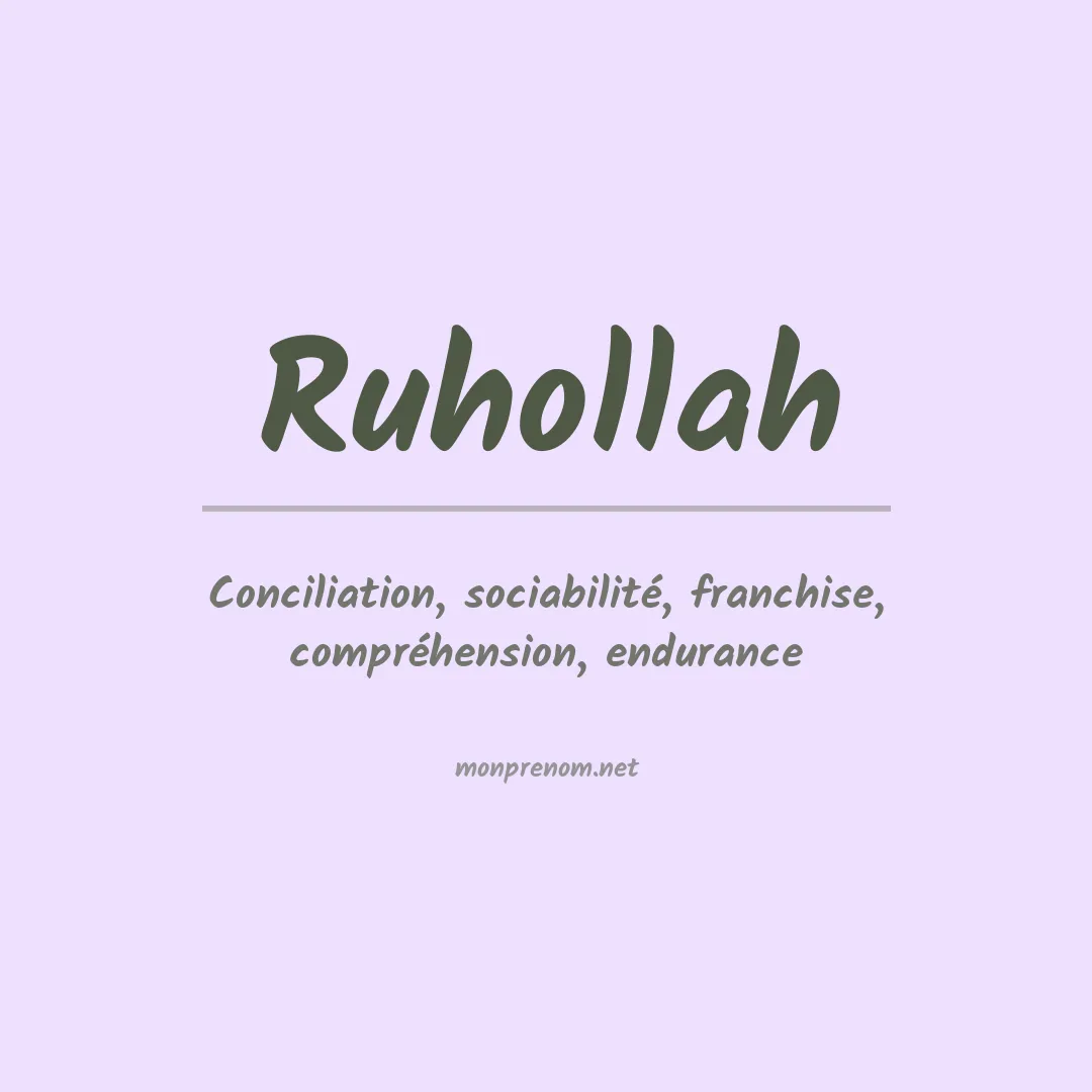 Signification du prénom Ruhollah