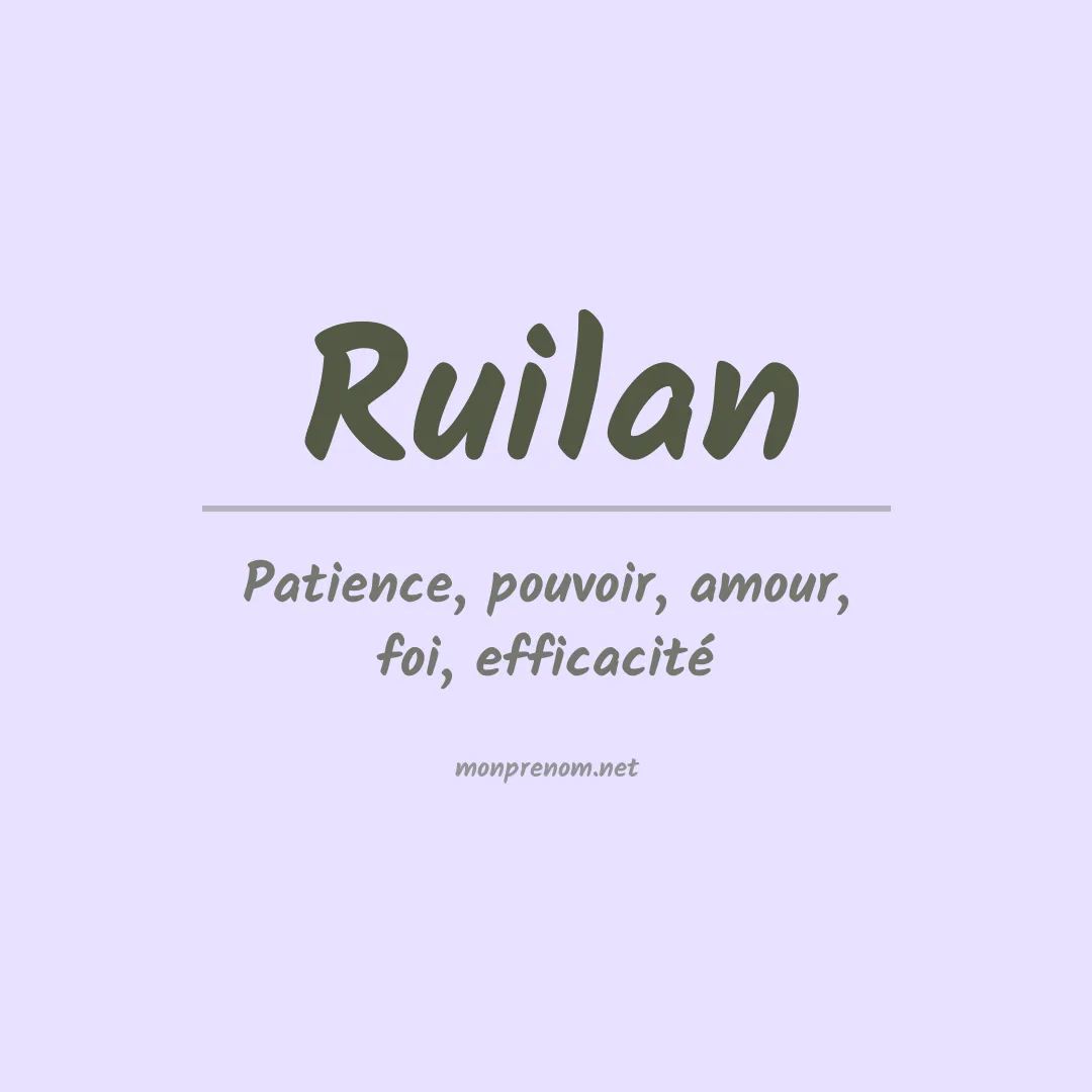 Prénom Ruilan