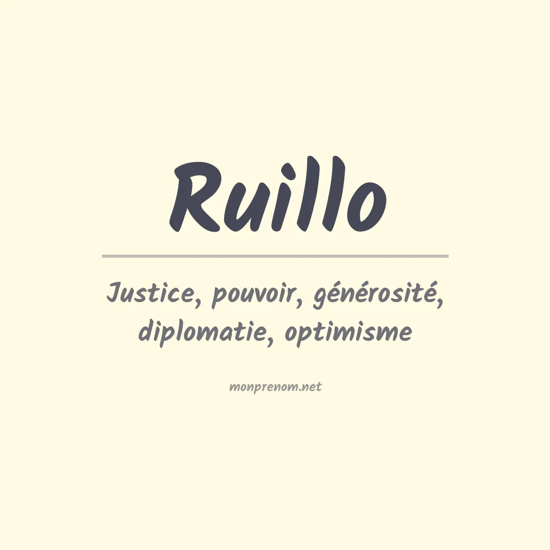 Signification du prénom Ruillo