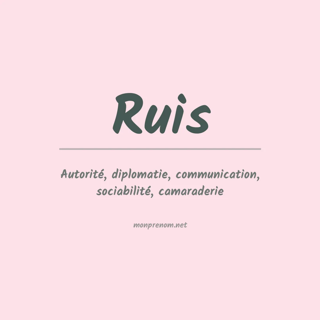 Prénom Ruis