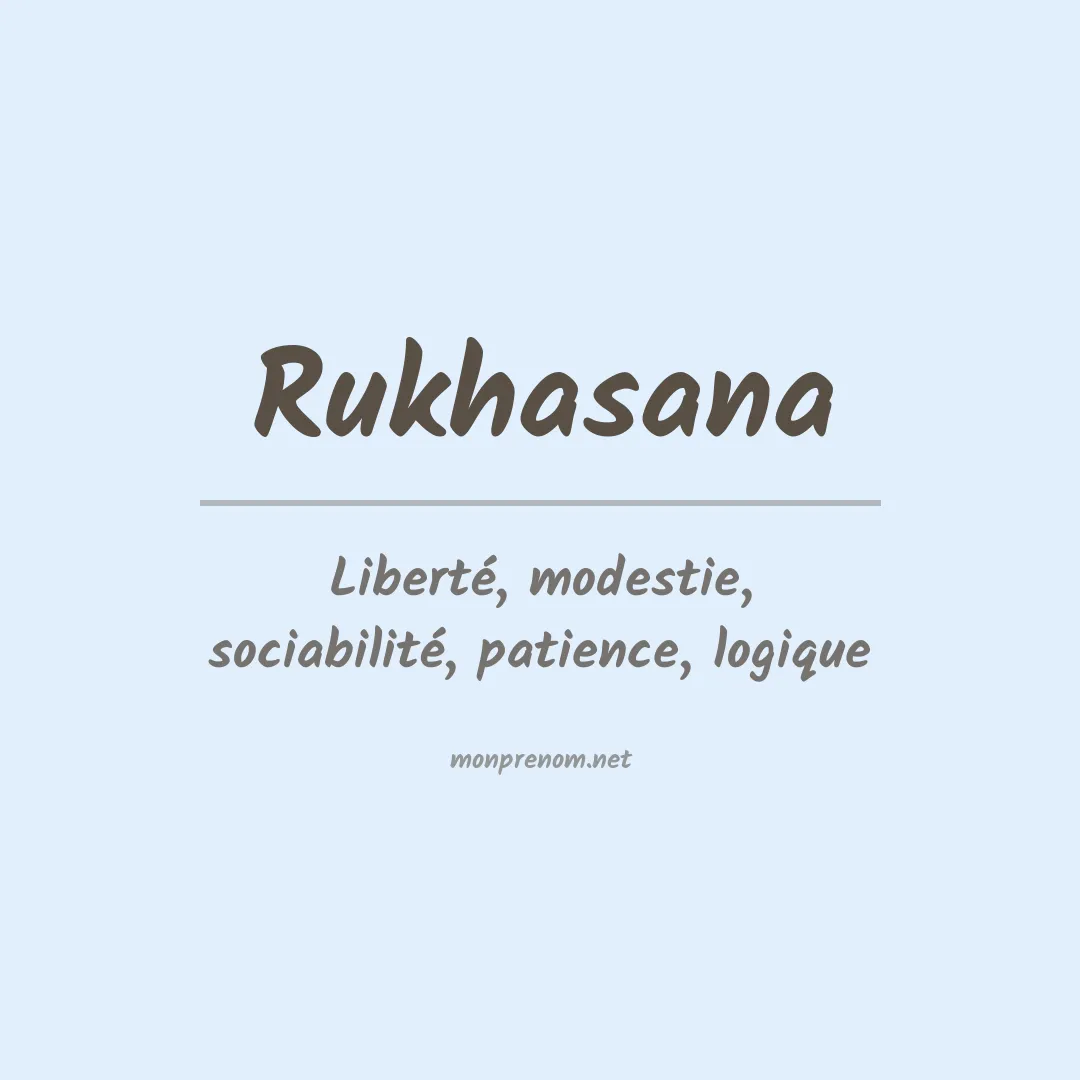 Signification du prénom Rukhasana