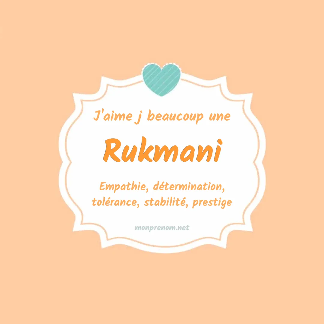 J'aime beaucoup Rukmani