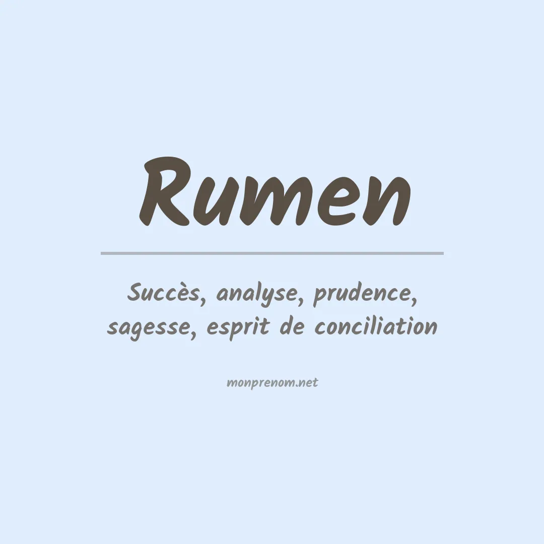 Signification du prénom Rumen