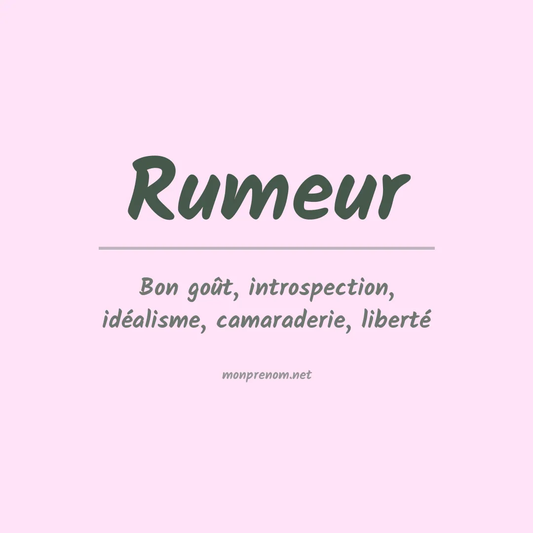 Signification du prénom Rumeur