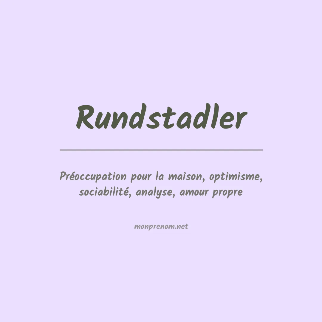 Prénom Rundstadler