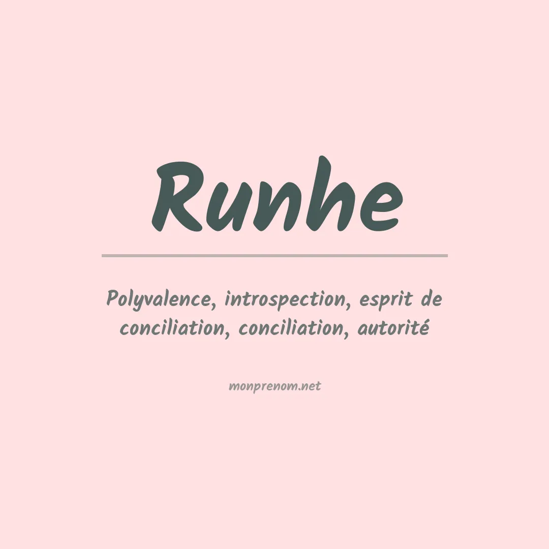 Signification du prénom Runhe