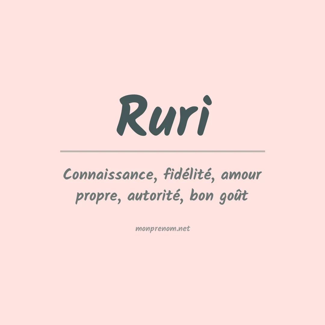 Signification du prénom Ruri