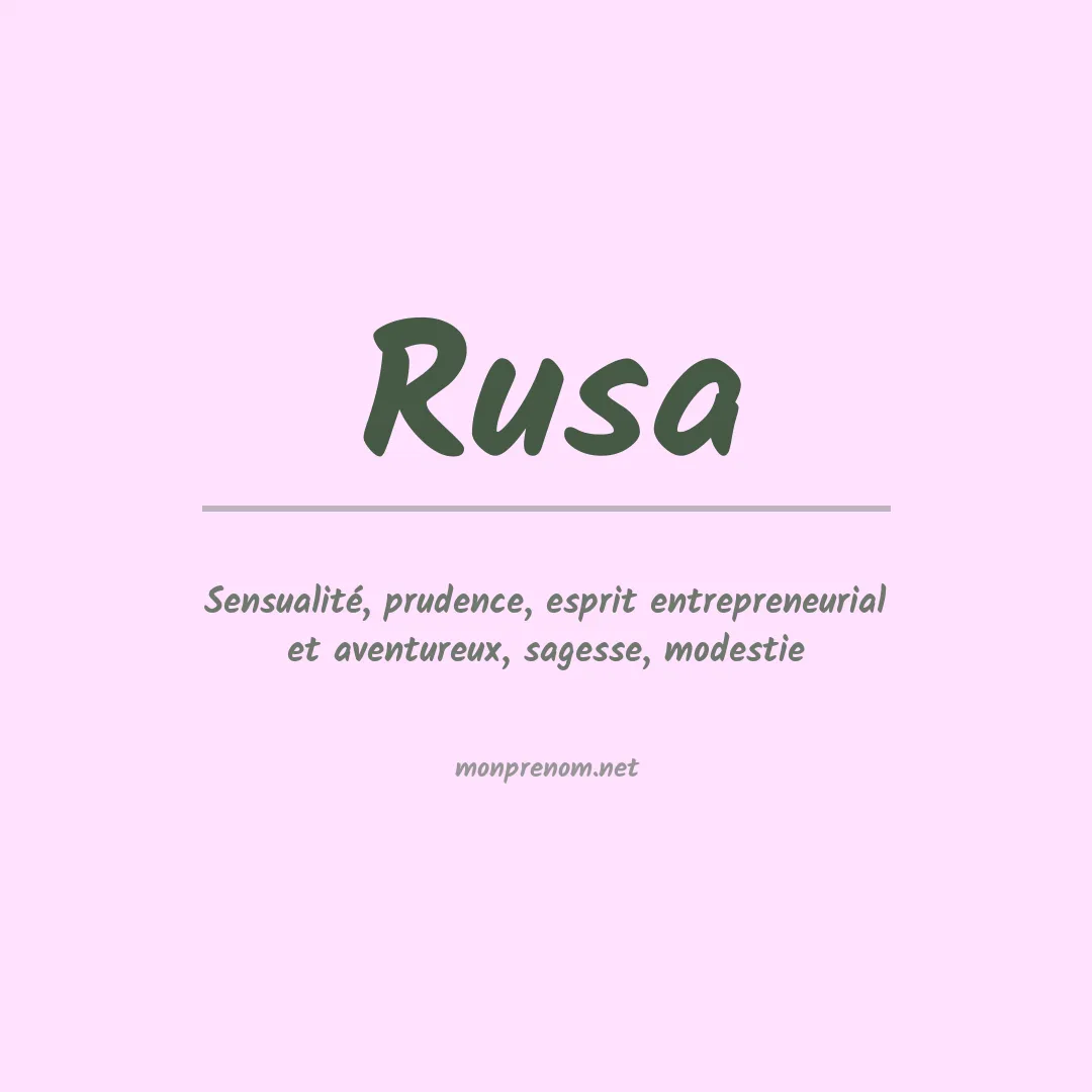 Signification du prénom Rusa