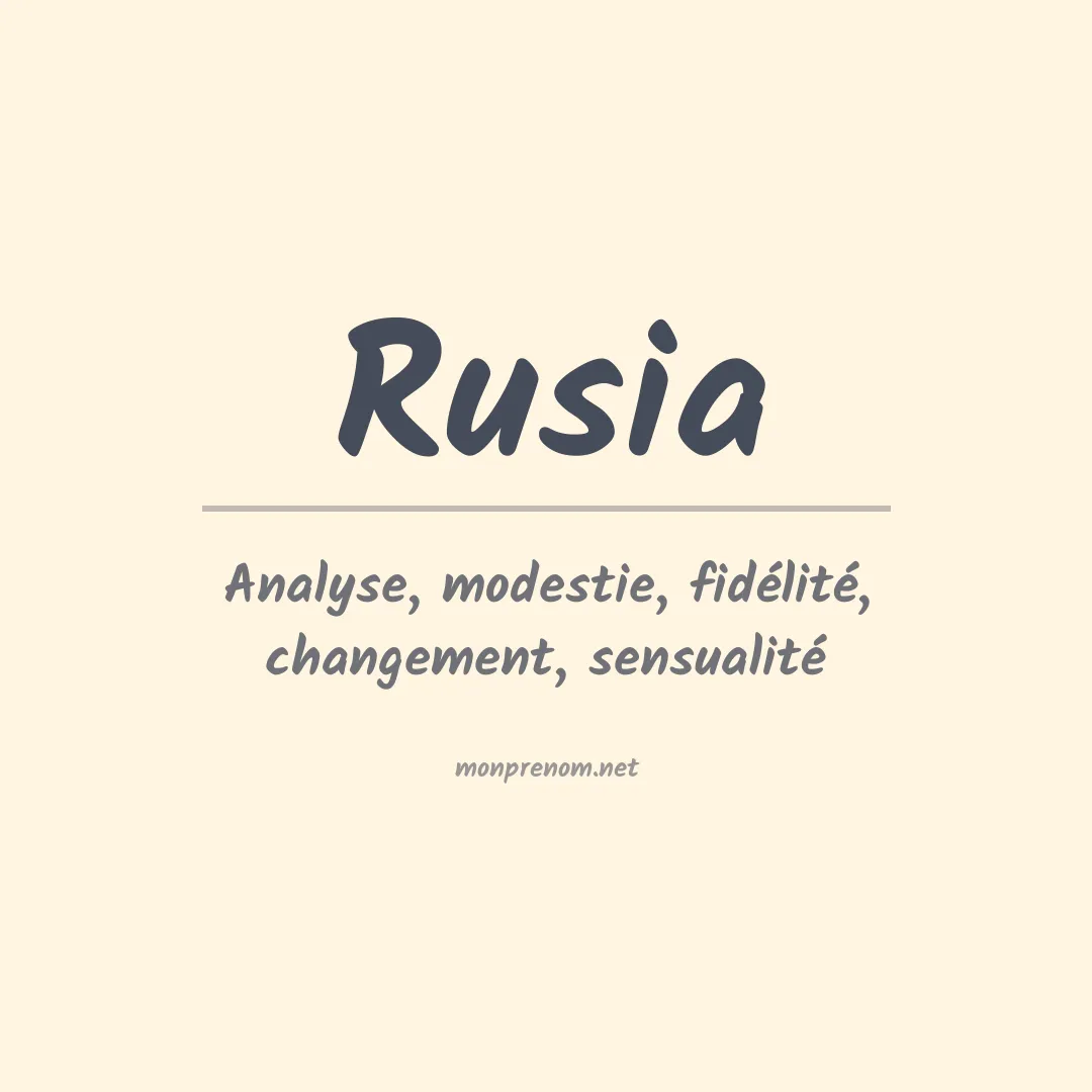 Signification du prénom Rusia