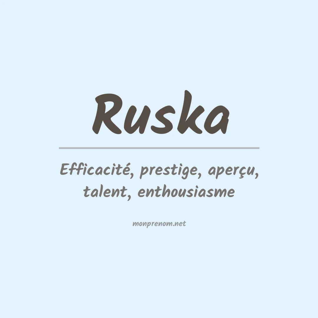 Signification du prénom Ruska