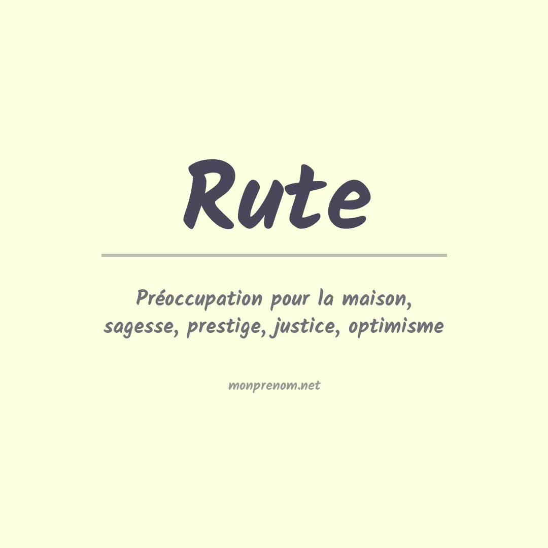 Prénom Rute