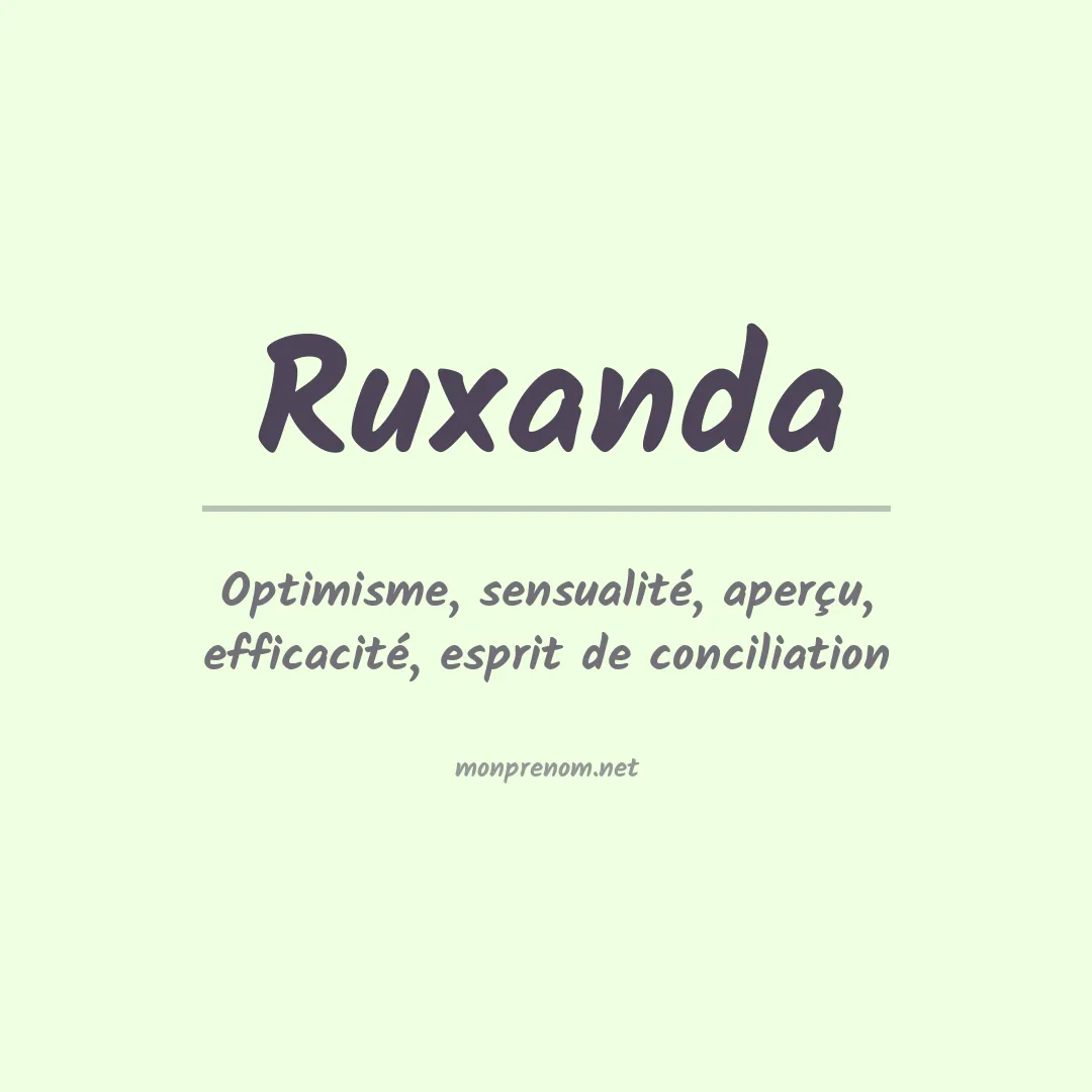 Signification du prénom Ruxanda
