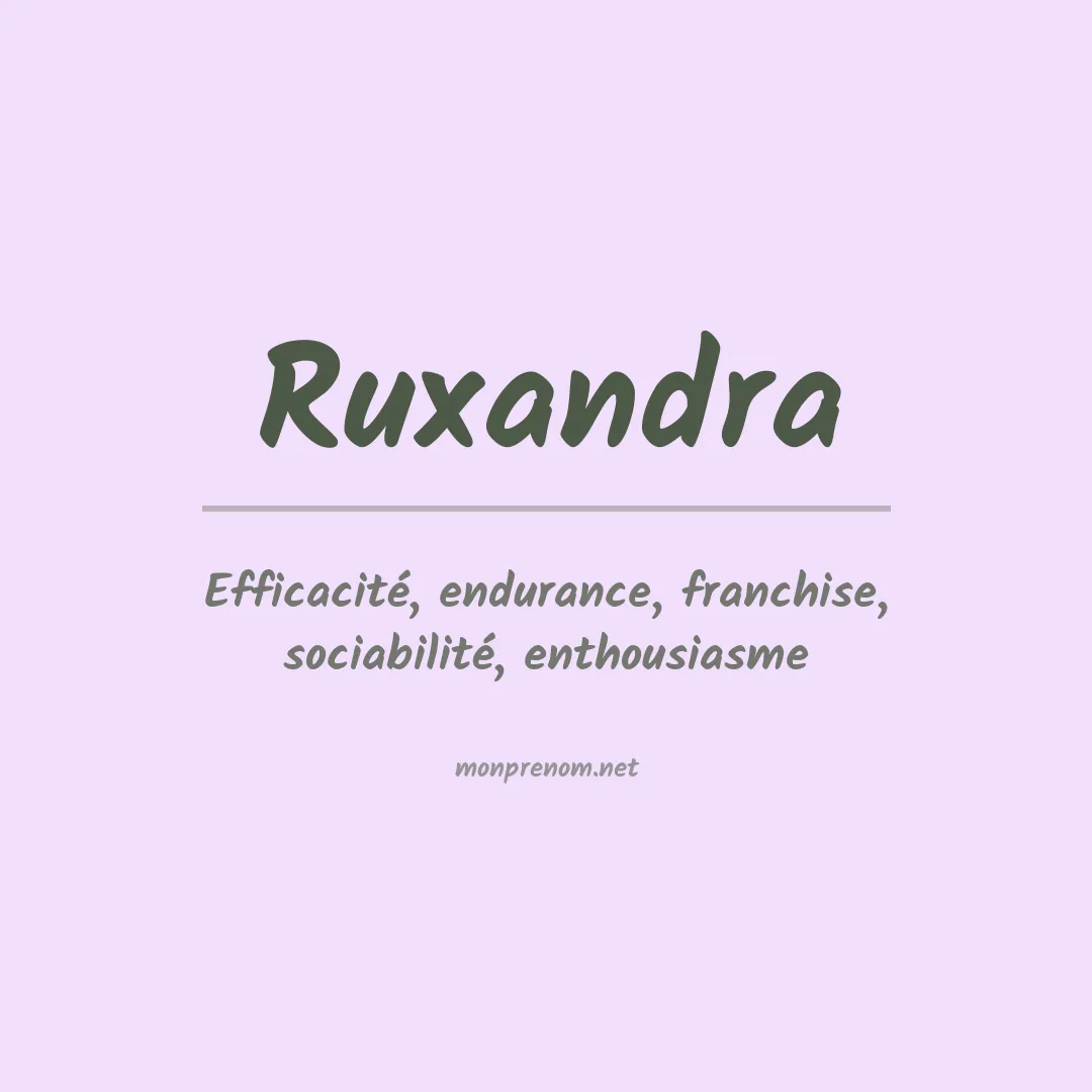 Signification du prénom Ruxandra