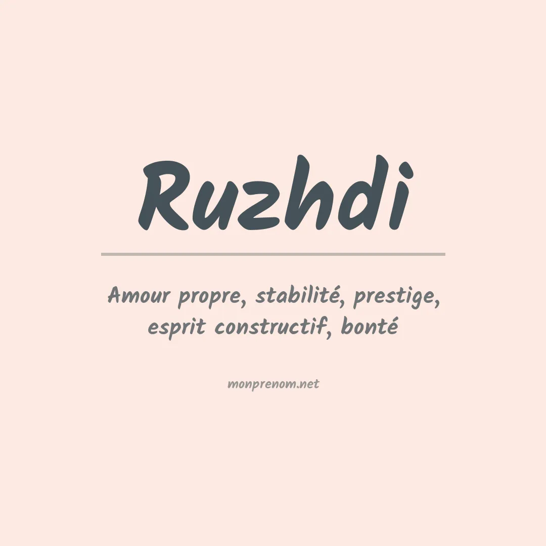 Signification du prénom Ruzhdi