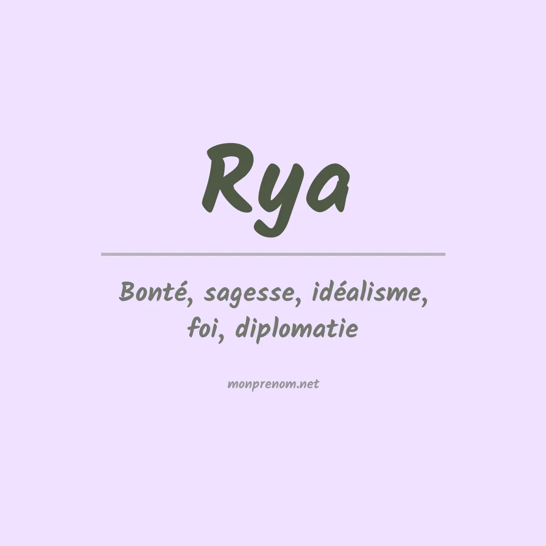 Prénom Rya