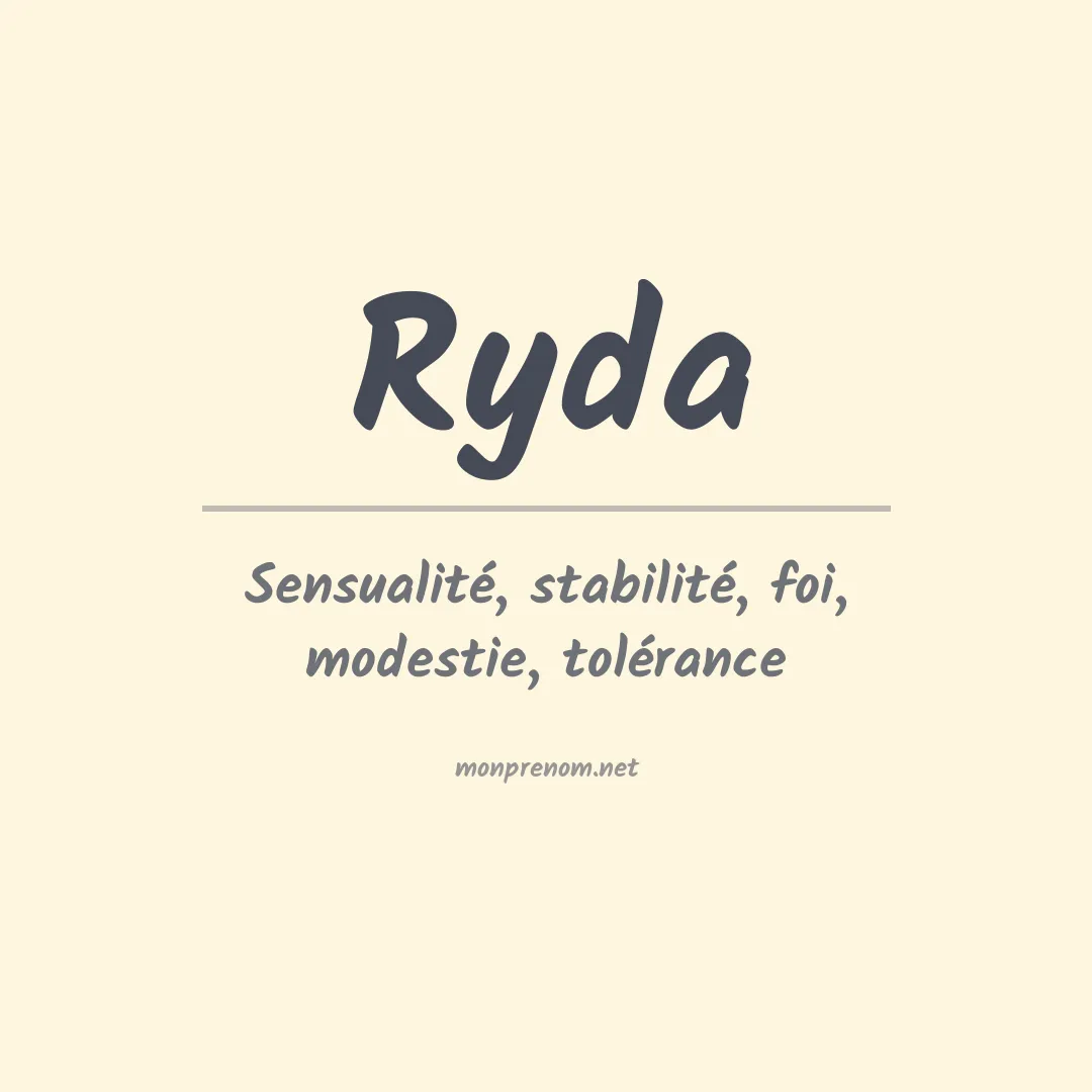 Signification du prénom Ryda