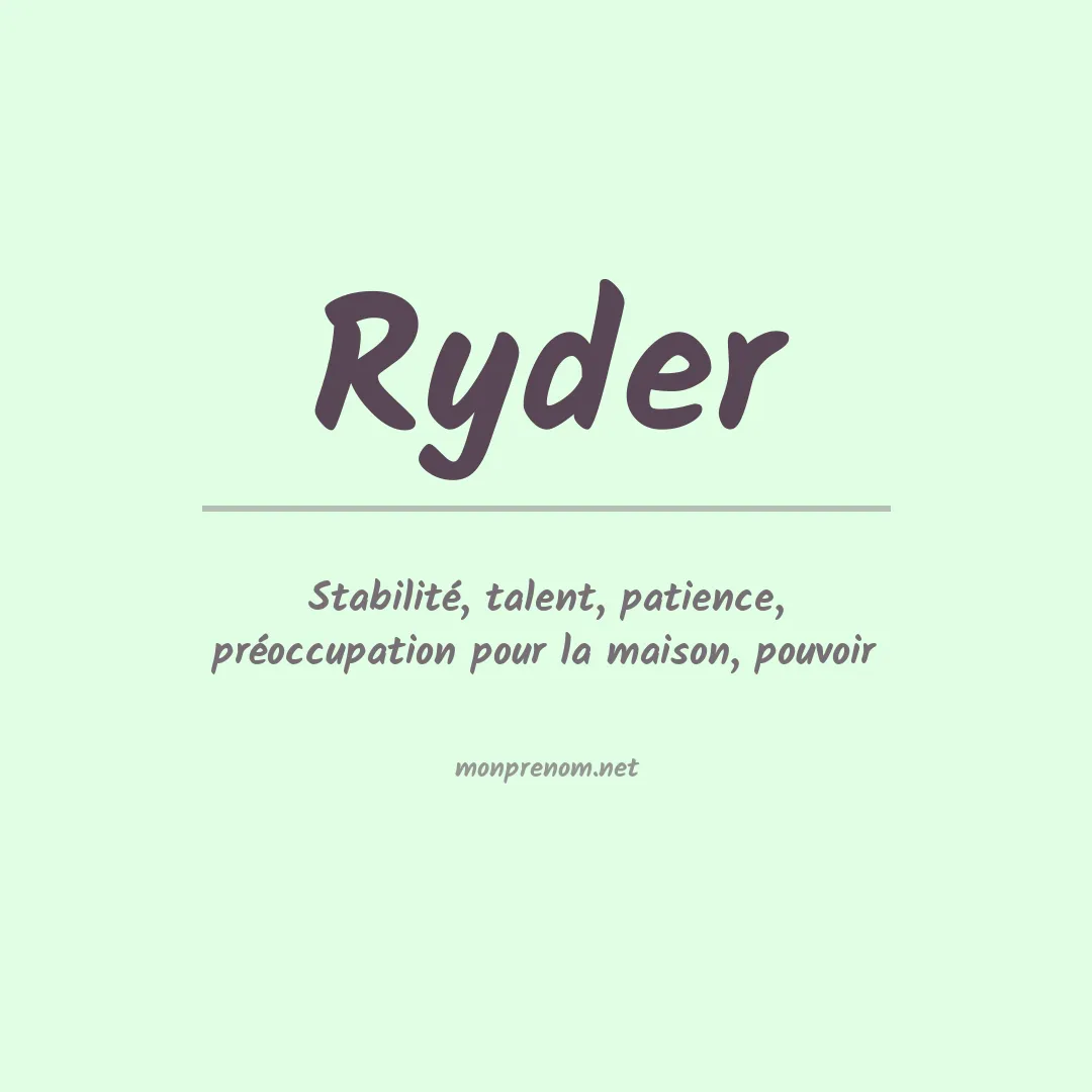 Prénom Ryder
