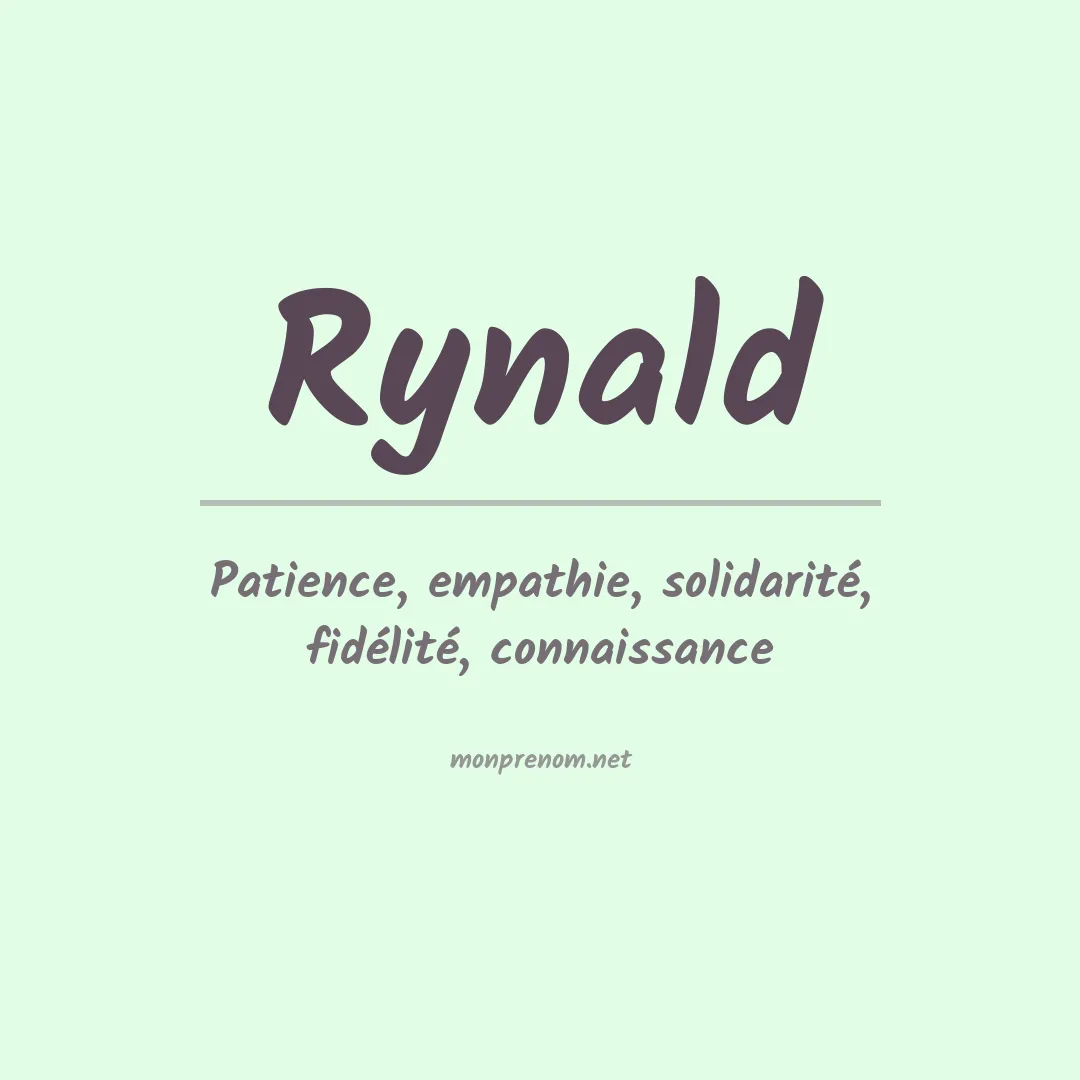 Signification du prénom Rynald