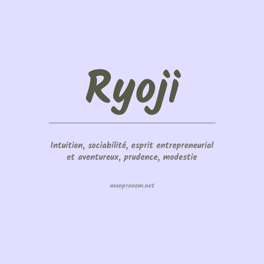 Signification du prénom Ryoji
