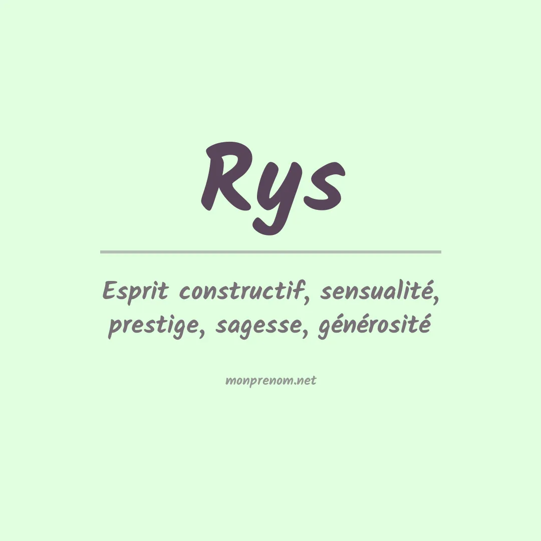 Prénom Rys