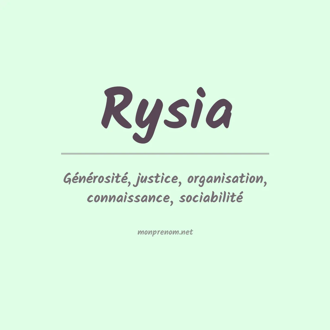 Signification du prénom Rysia