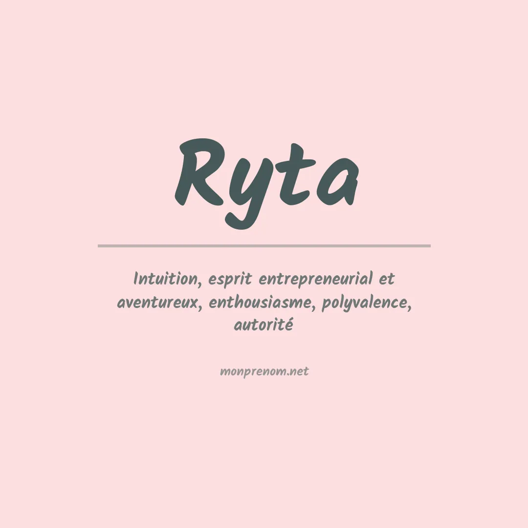 Prénom Ryta