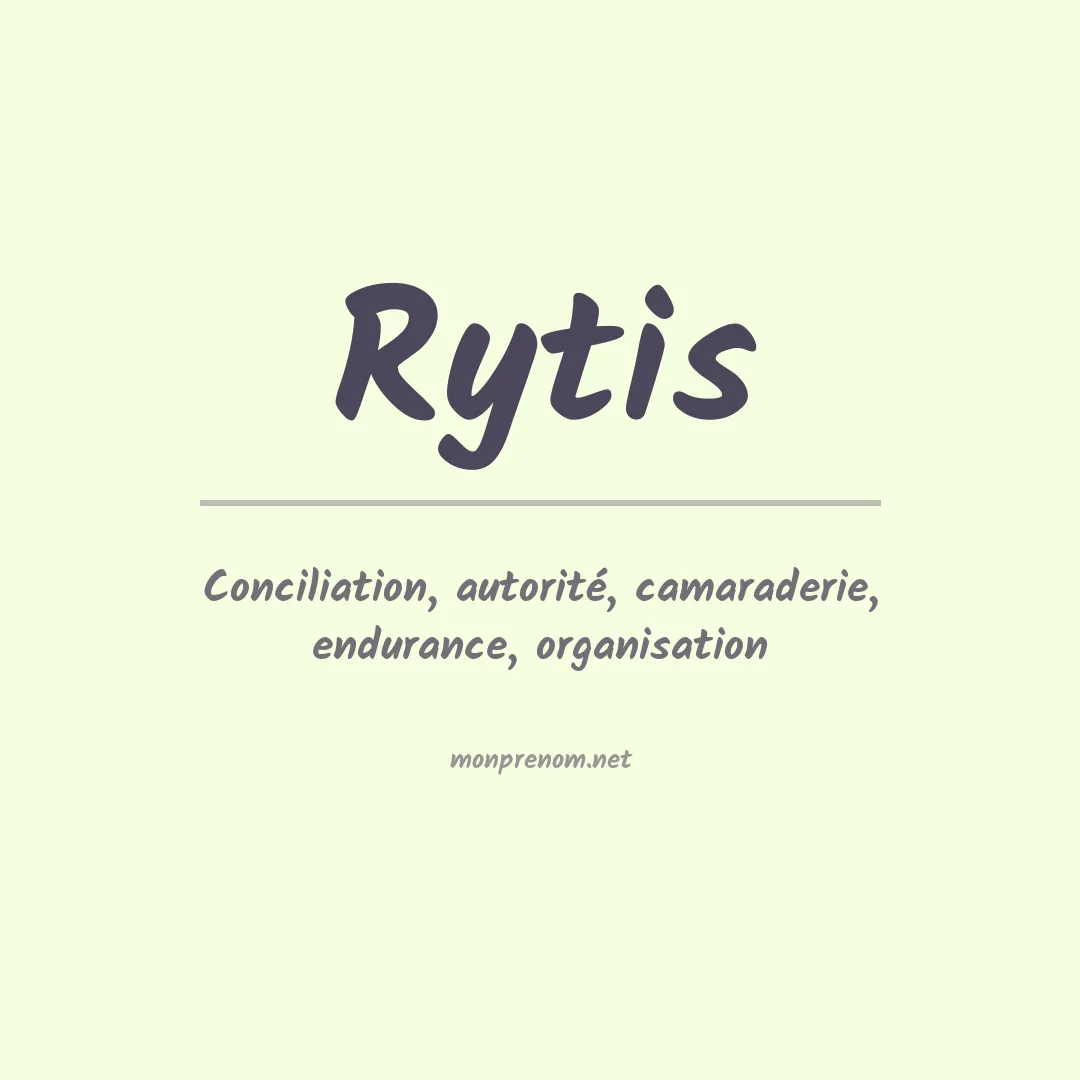 Signification du prénom Rytis