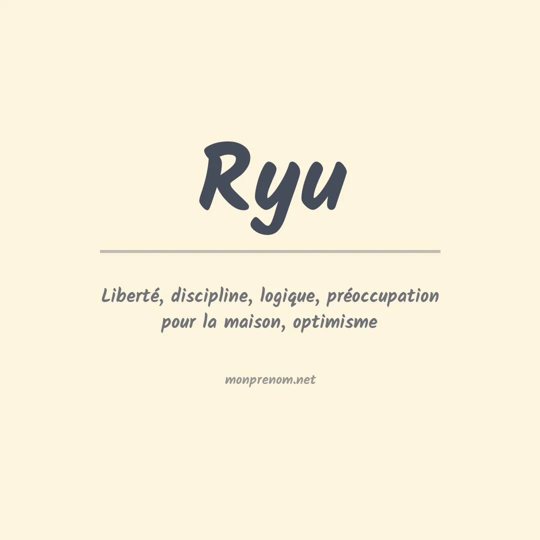 Prénom Ryu