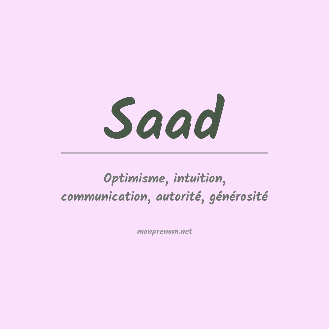 Prénom Saad