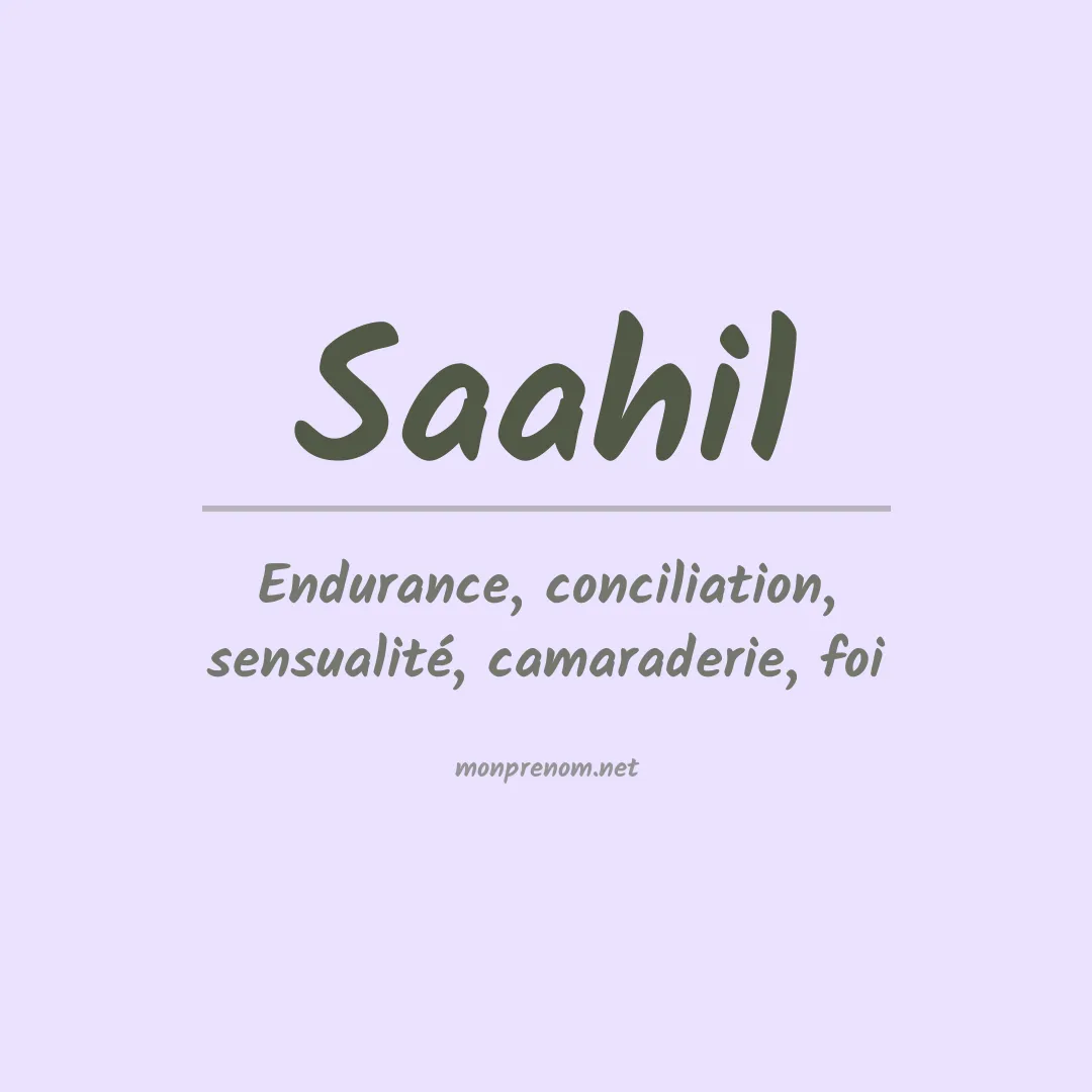 Signification du prénom Saahil