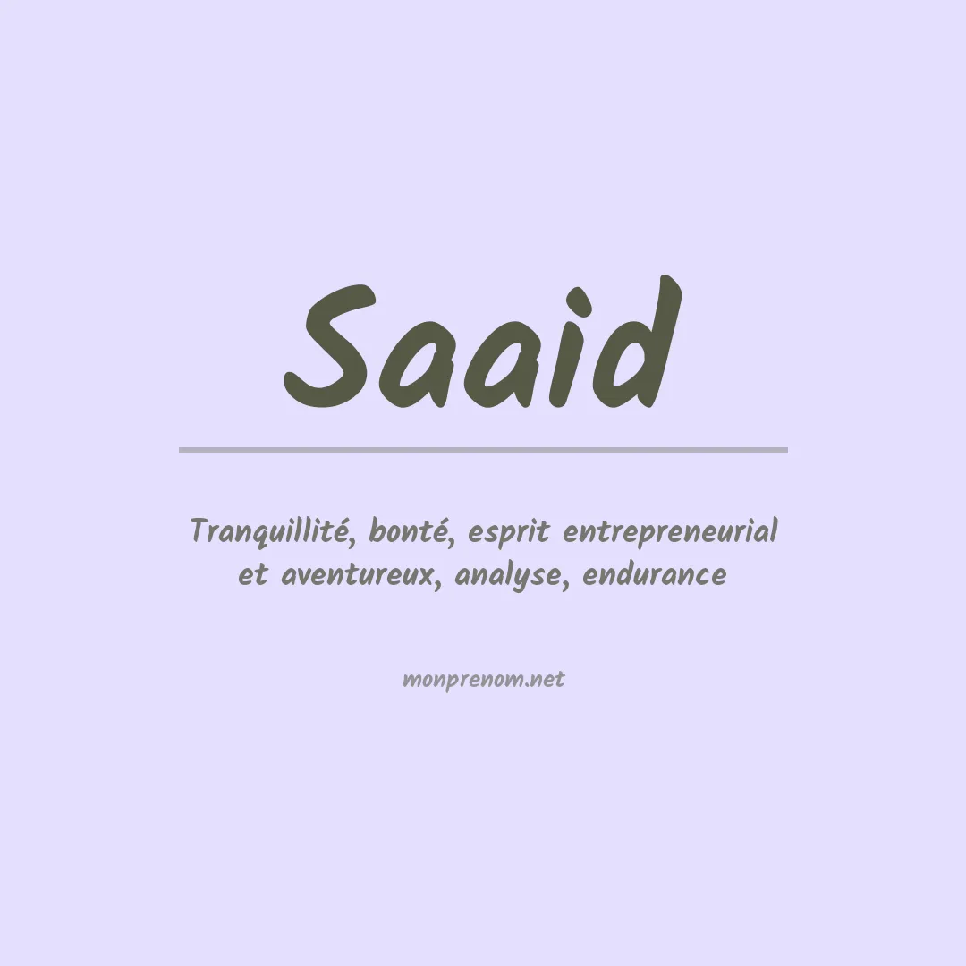 Prénom Saaid