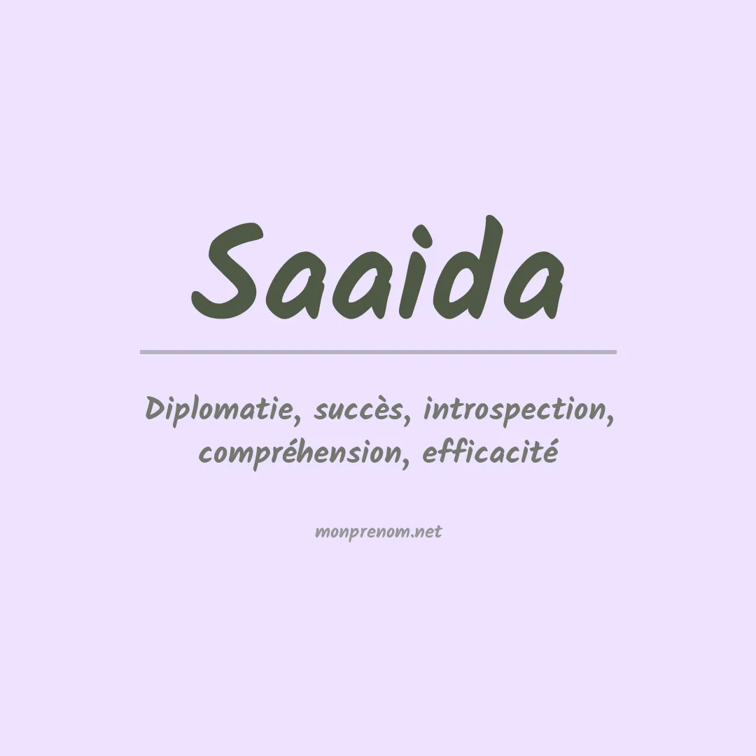 Signification du prénom Saaida