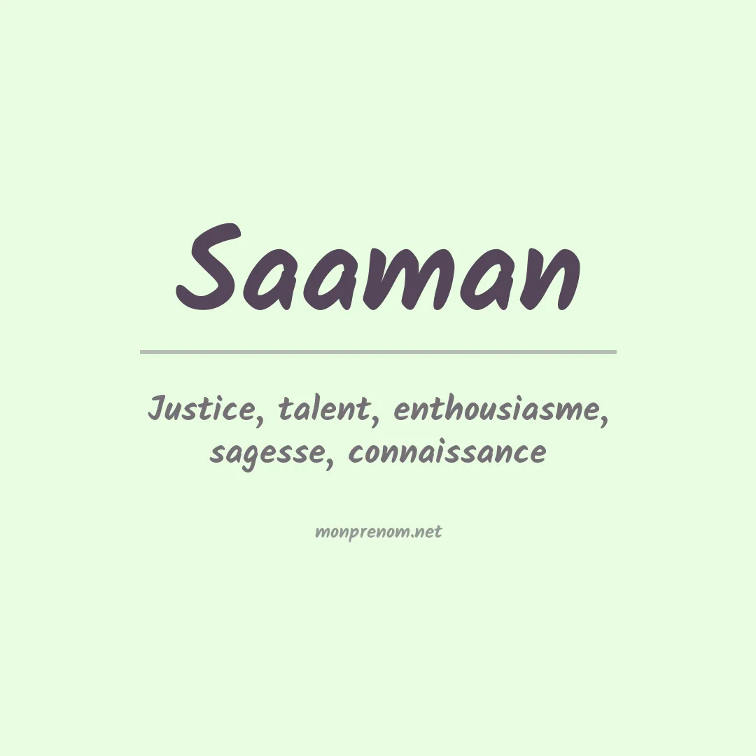 Signification du prénom Saaman