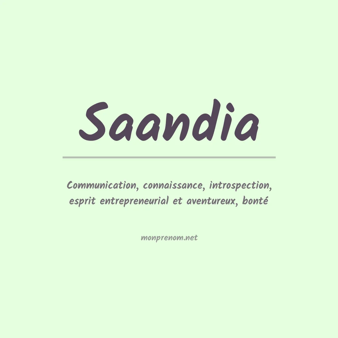 Signification du prénom Saandia