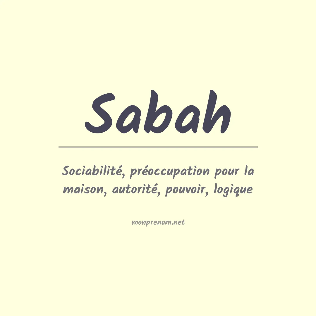 Prénom Sabah