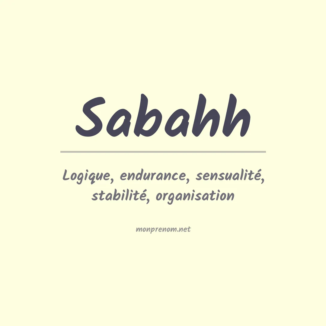 Signification du prénom Sabahh
