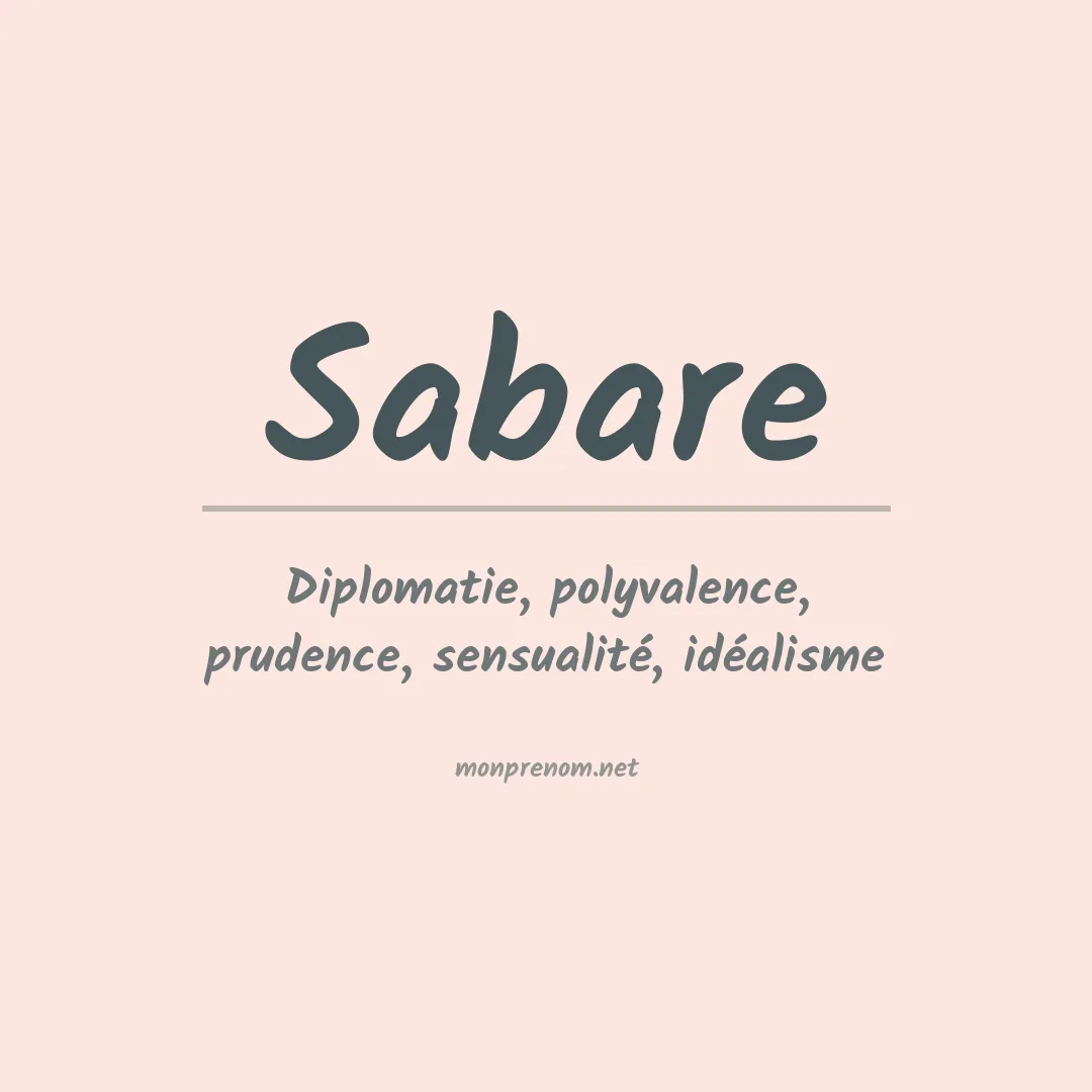 Signification du prénom Sabare