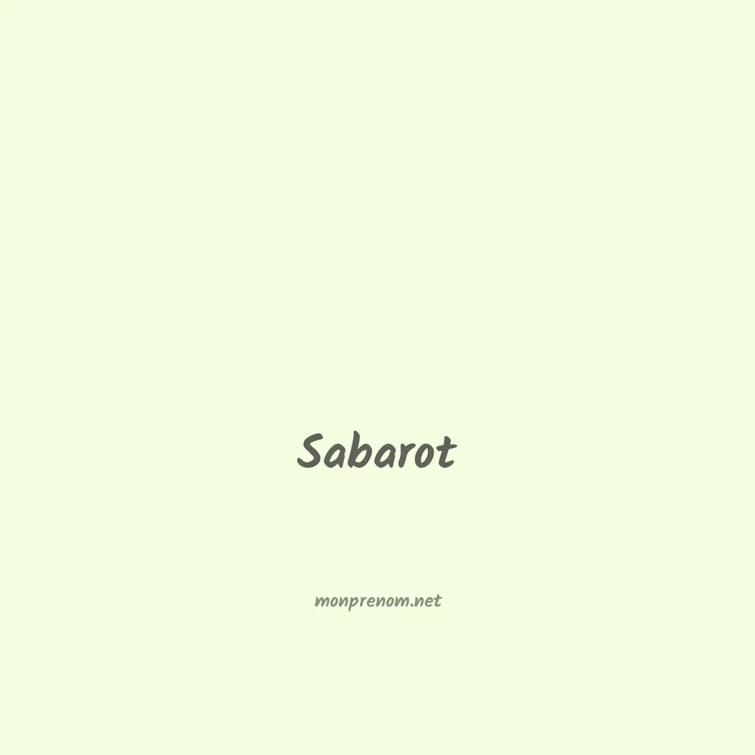 Sabarot en chinois